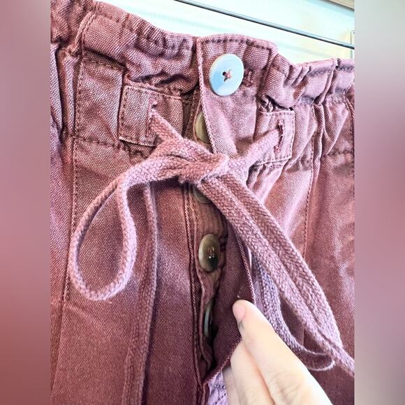 Free People Margate Paper Bag Waist Button Fly Cropped Trousers Size XS - Picture 7 of 13